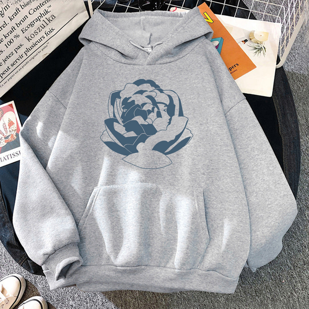 Oversized Graphic Cotton Blend Hoodie