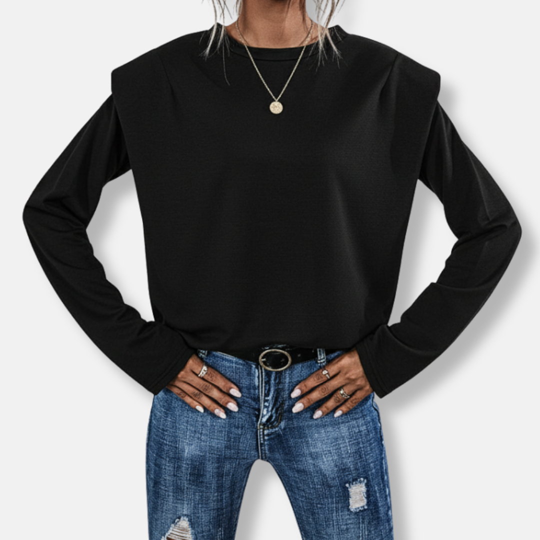 Padded Shoulder Relaxed Fit Sweatshirt