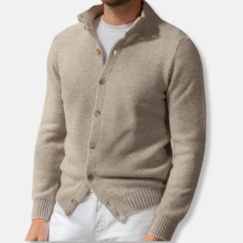 Wool Slim Fit Shawl Collar Sweater