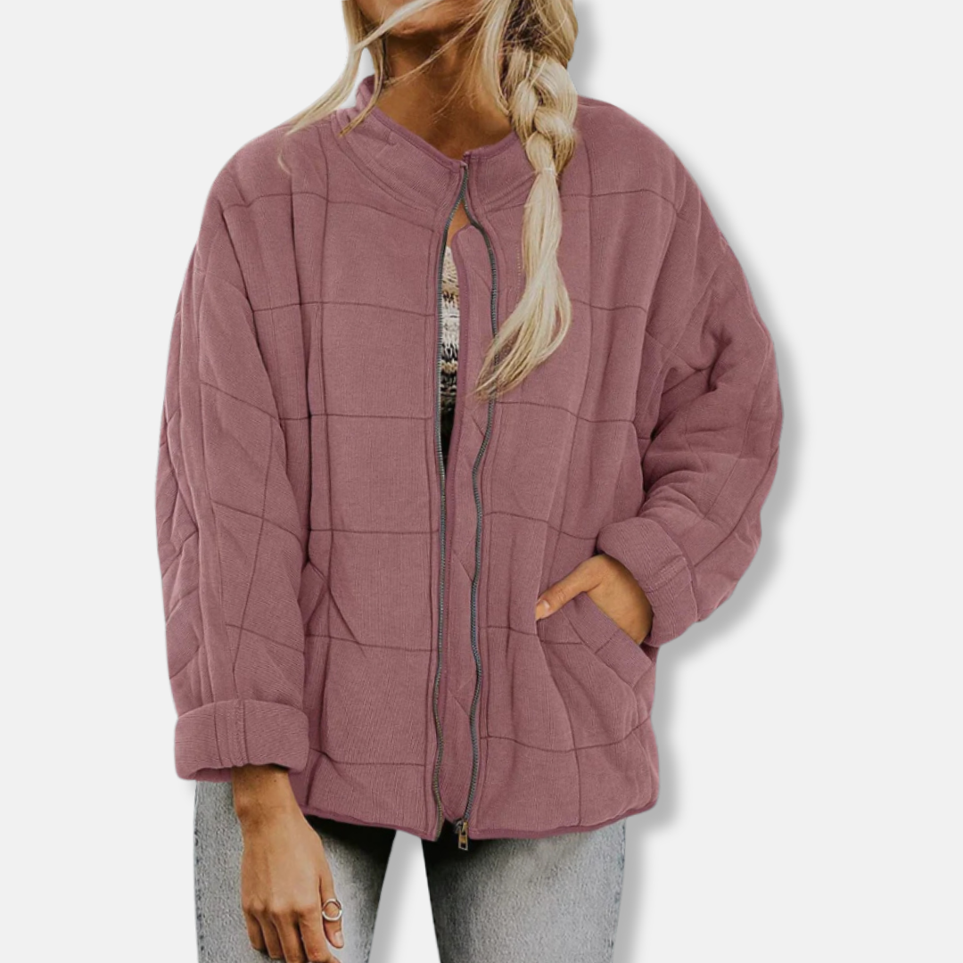 Oversized Quilted Stand Collar Coat