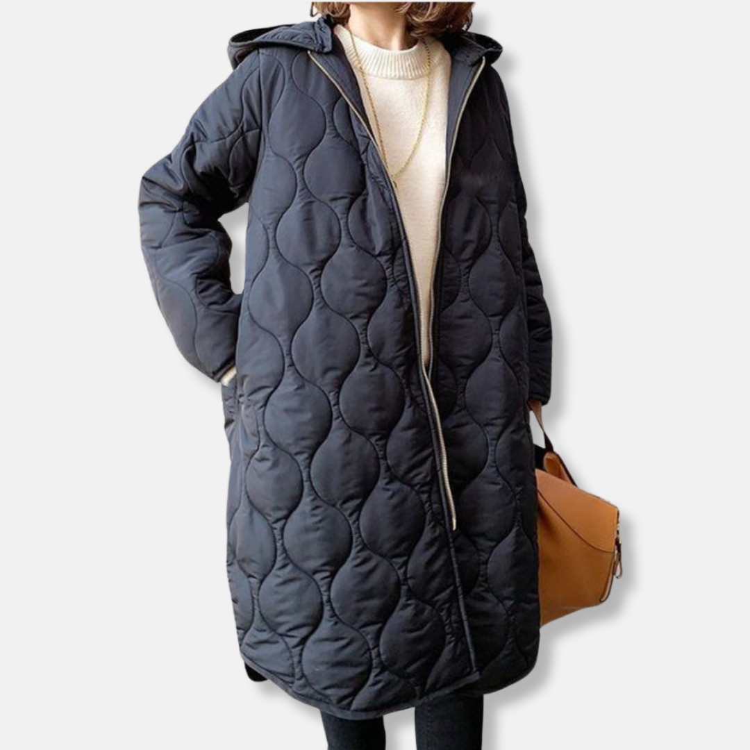 Oversized Long Hooded Quilted Jacket
