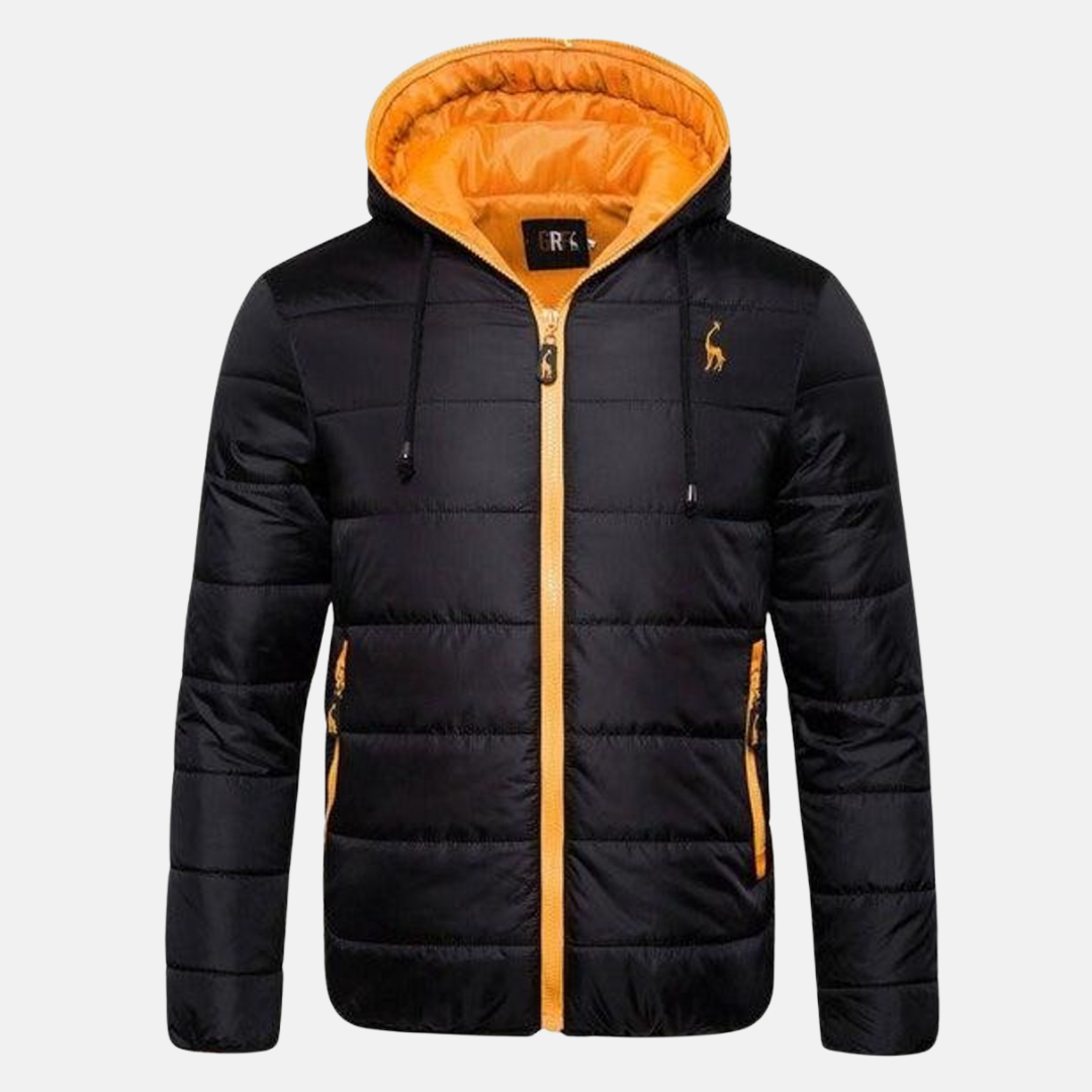 Water-Resistant Quilted Down Hooded Jacket