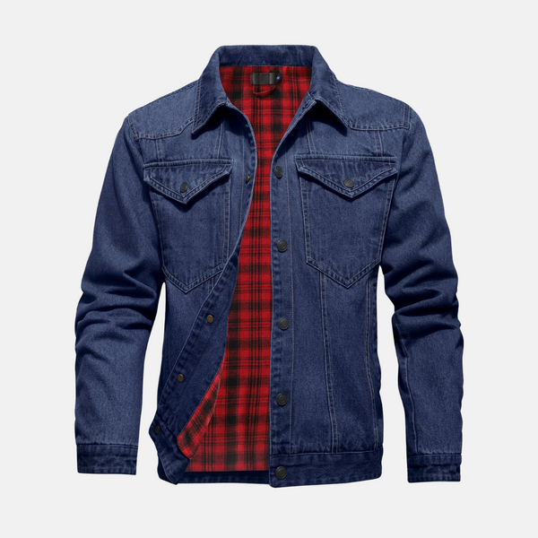 Men’s Jacket - Denim - Relaxed Fit - Hip Length - Button Front - Chest Pockets