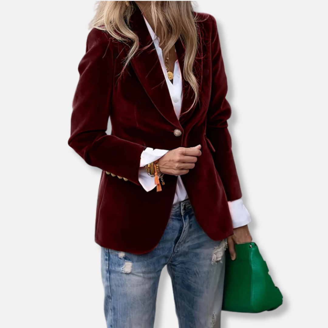 Velvet Blend Slim Fit Notch Lapel Blazer