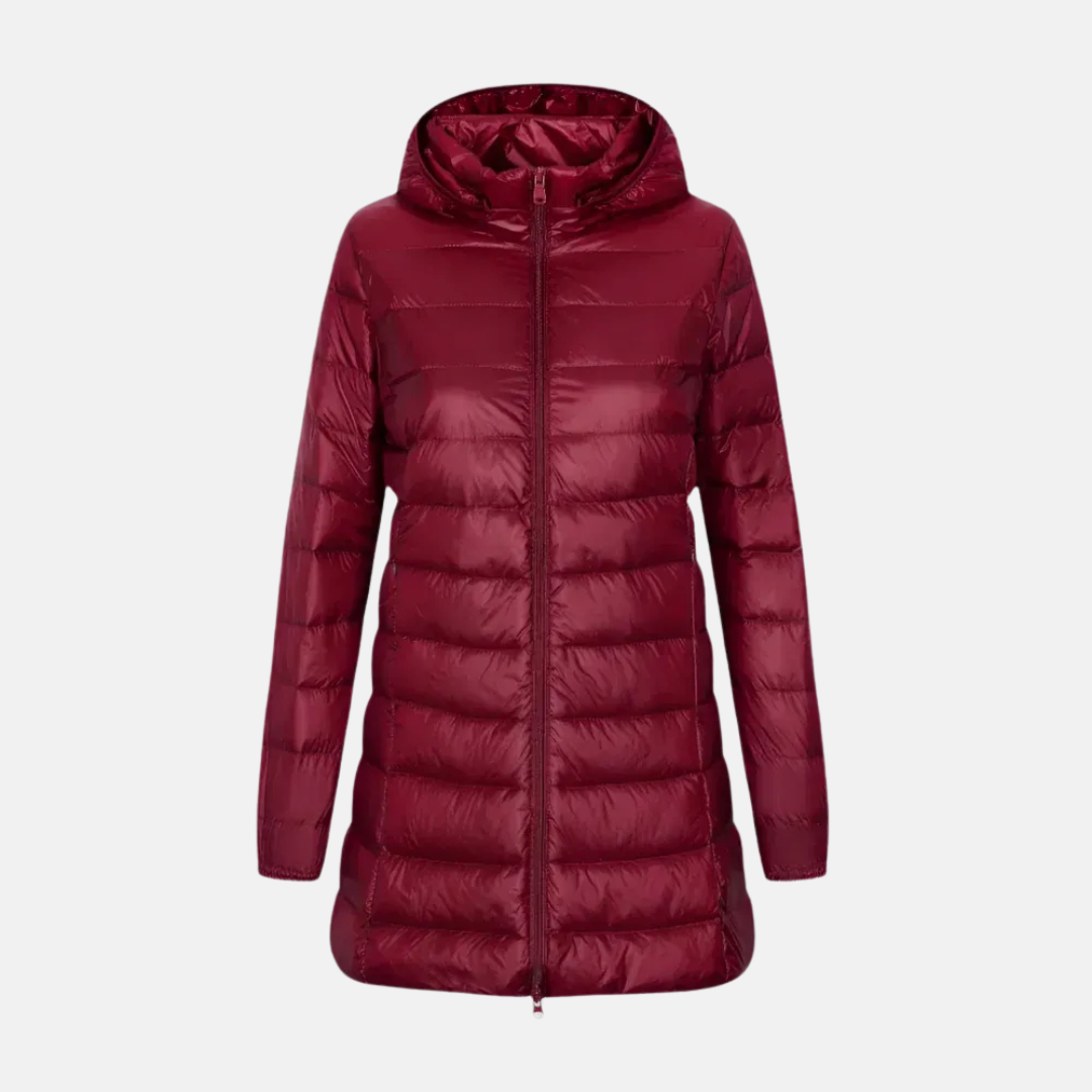 Water-Resistant Quilted Hooded Down Jacket