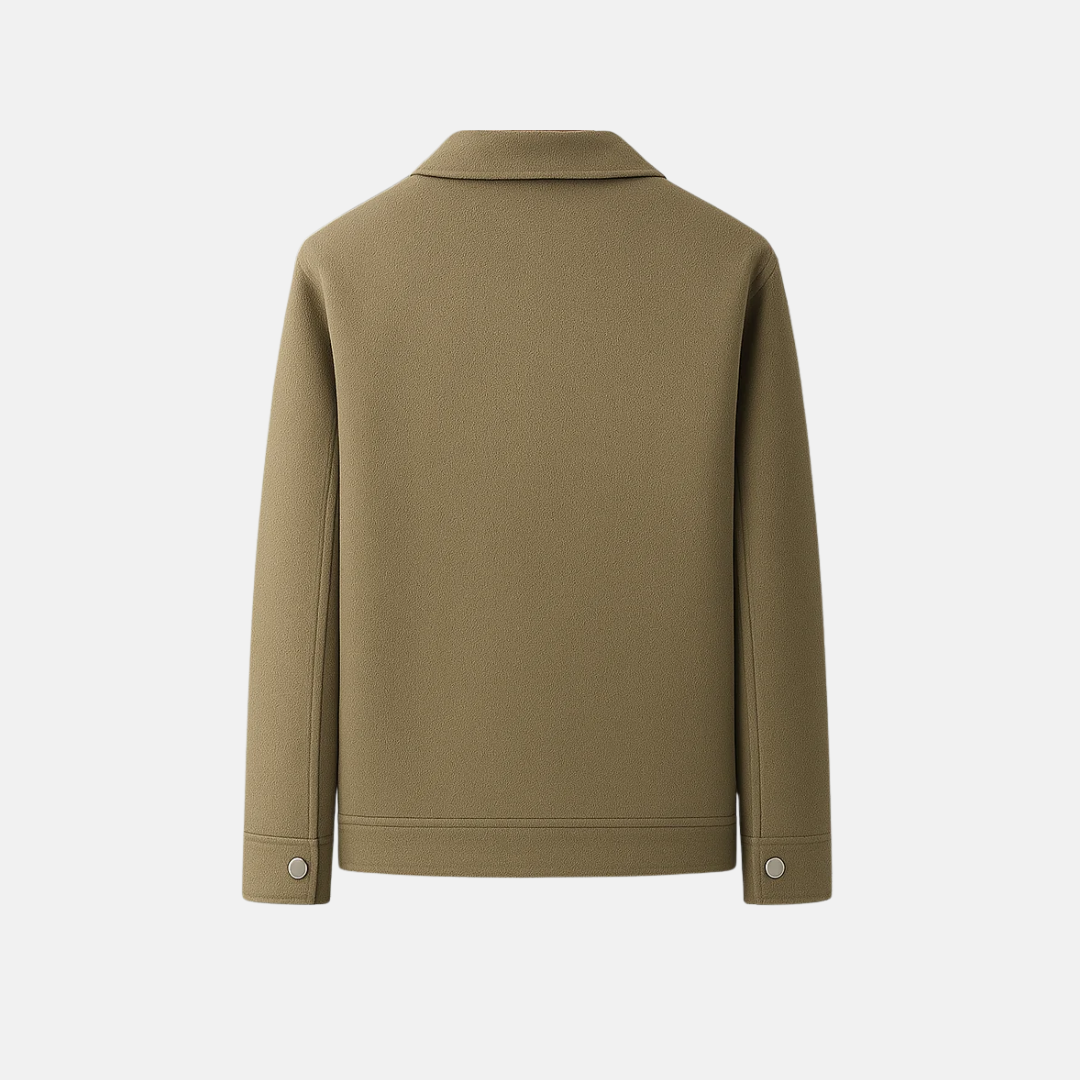 Wool Tailored Fit Snap Button Blazer Jacket