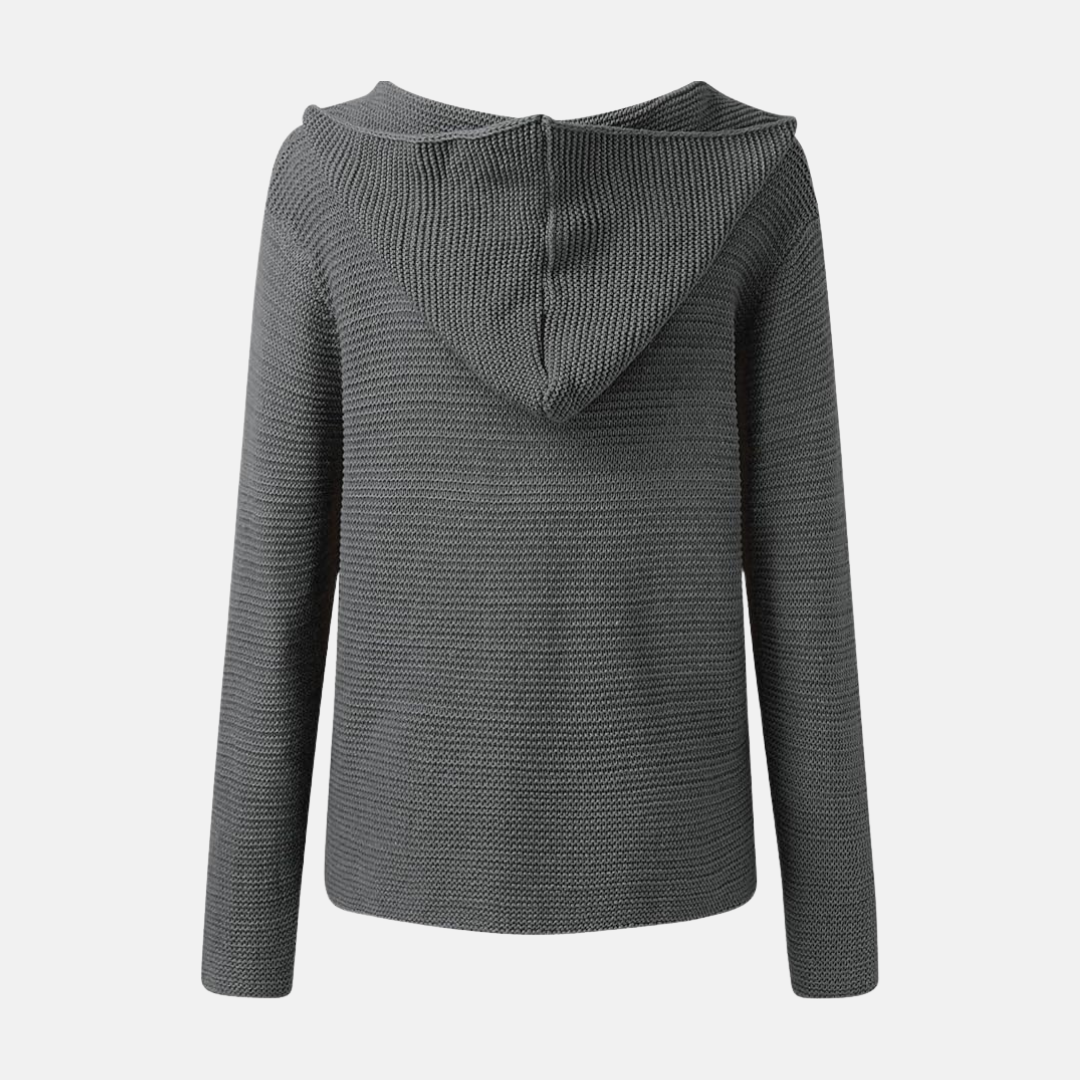 Hooded Knit Relaxed Fit Cardigan
