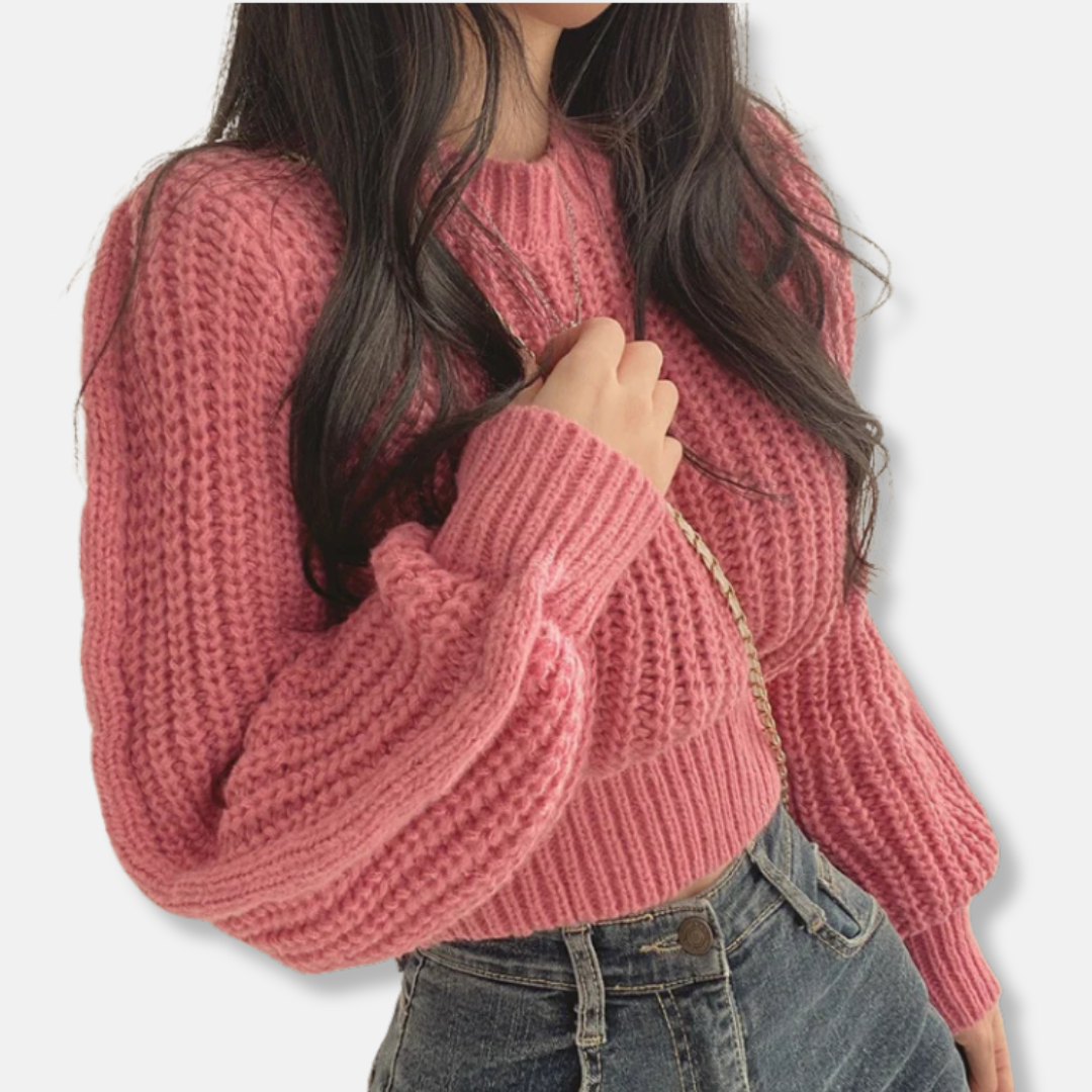 Chunky Knit Pullover Crewneck Sweater