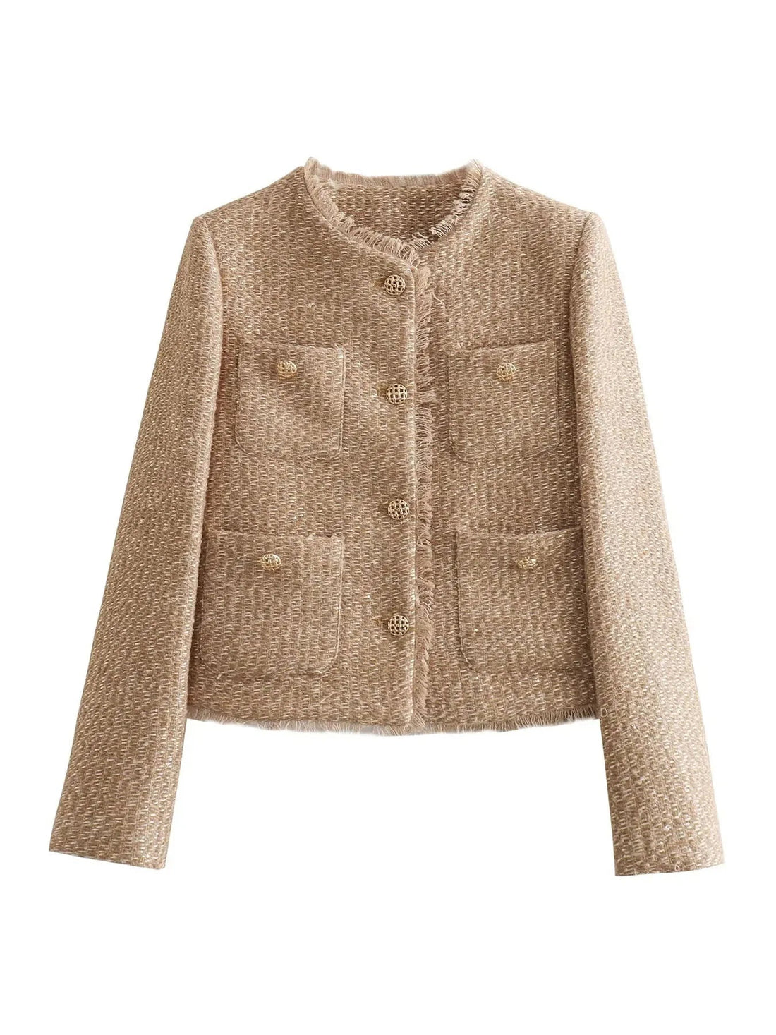 Tailored Fit Textured Tweed Jacket
