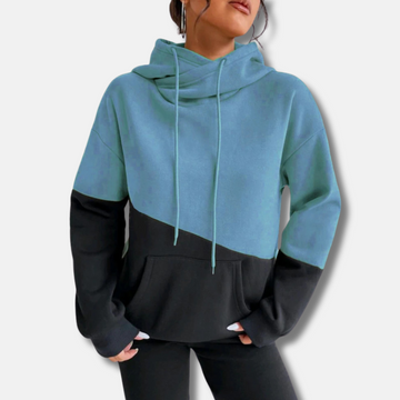 Soft Knit Colorblock Relaxed Fit Hoodie