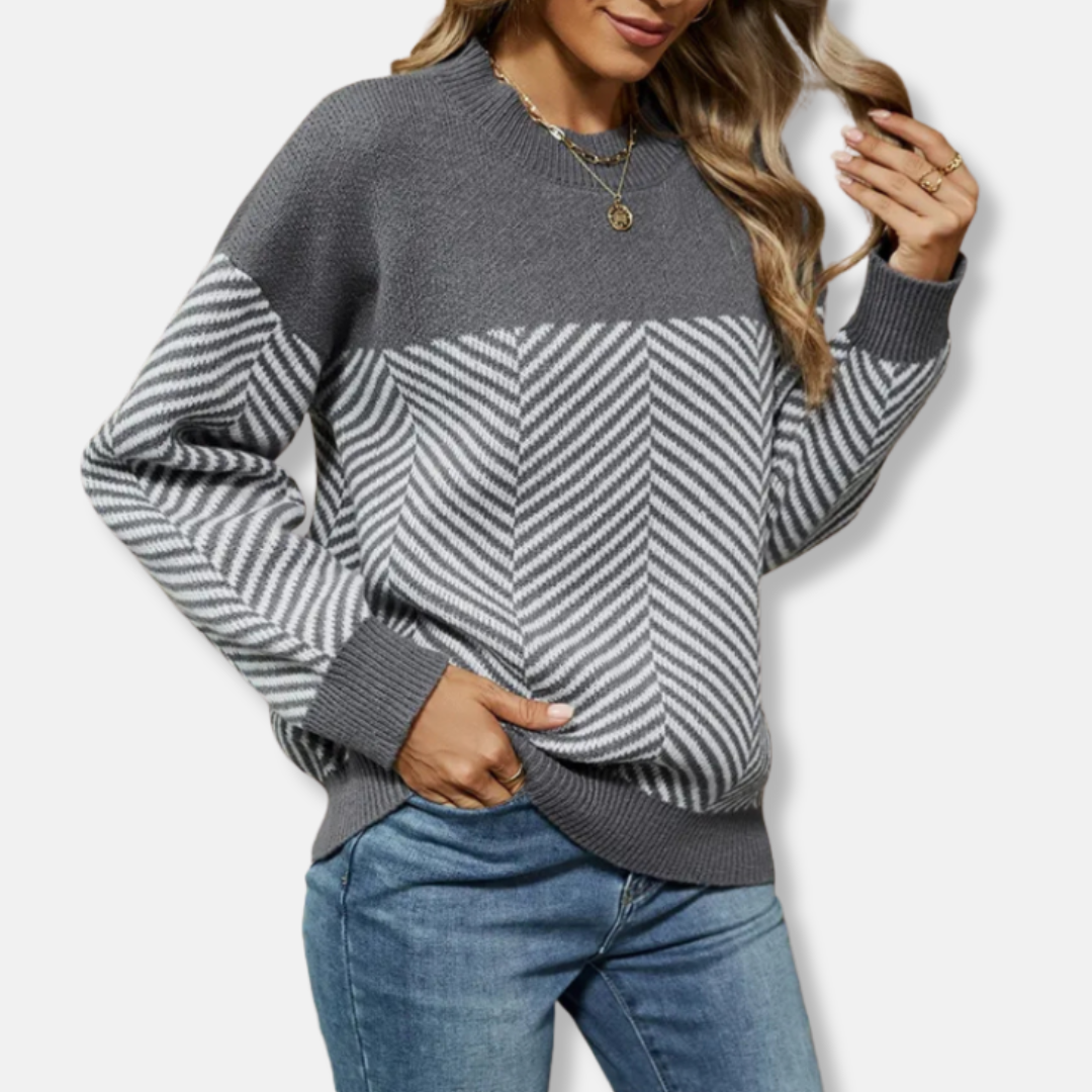 Chevron Knit Relaxed Fit Sweatshirt