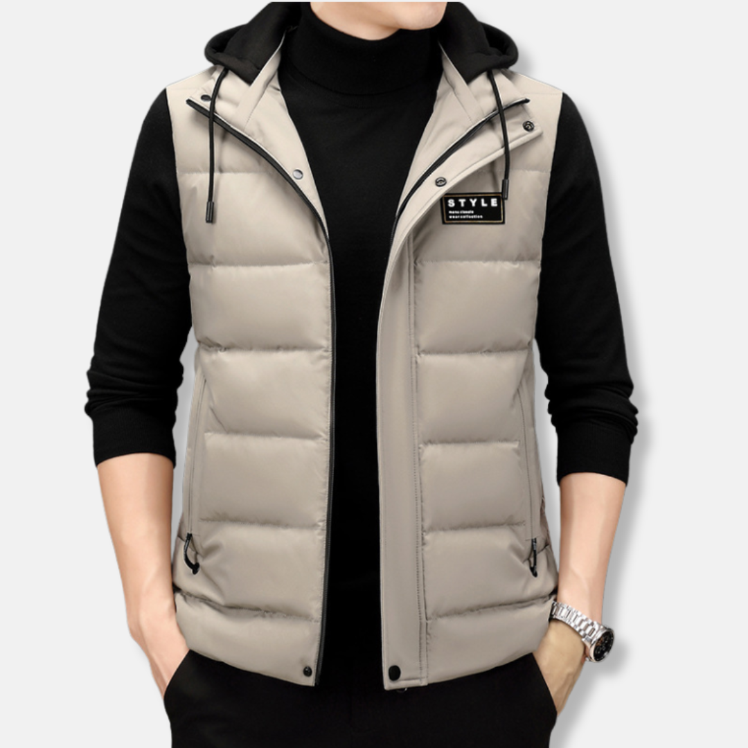 Quilted Insulated Water-Resistant Hooded Vest