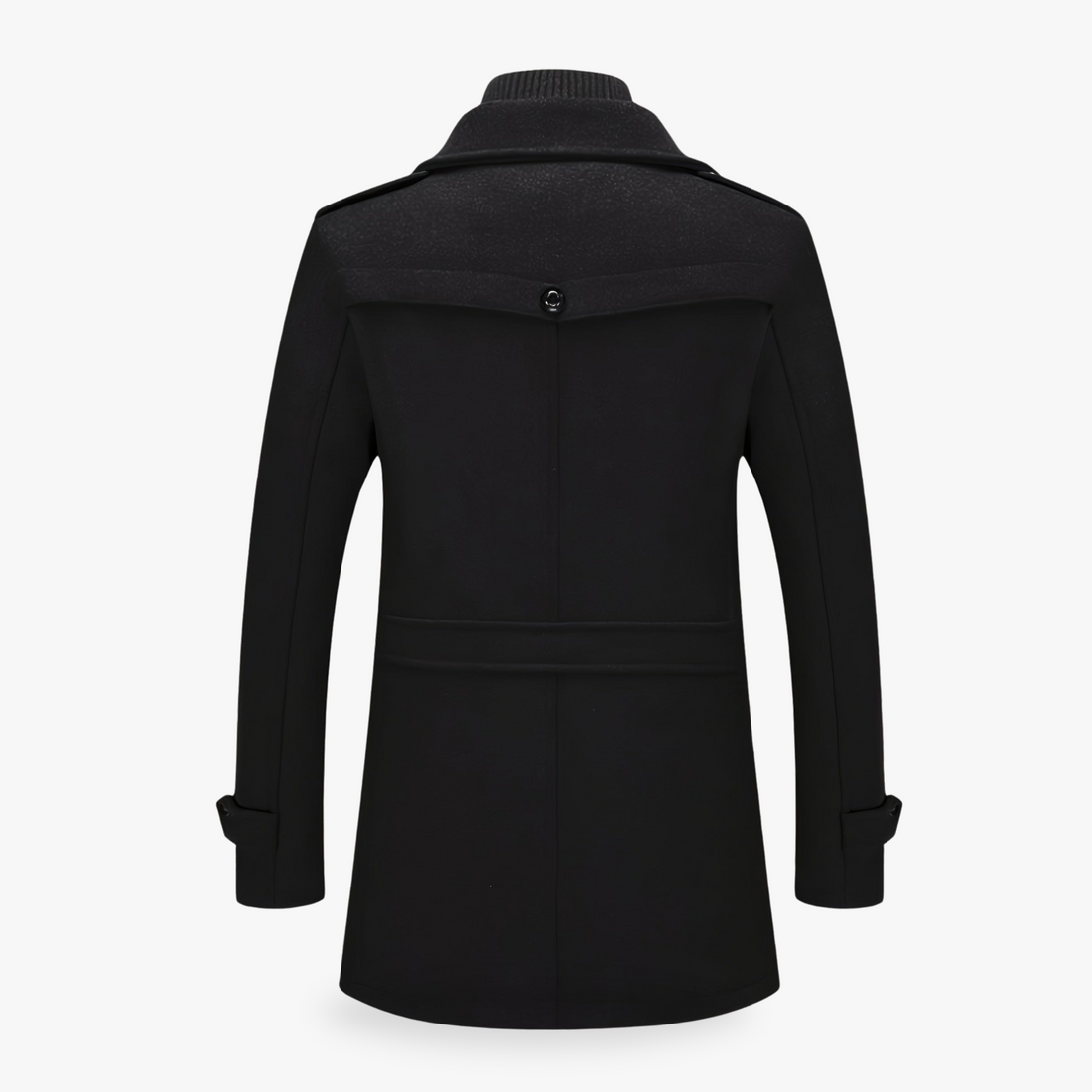 Wool Blend Concealed Zipper Double-Breasted Coat