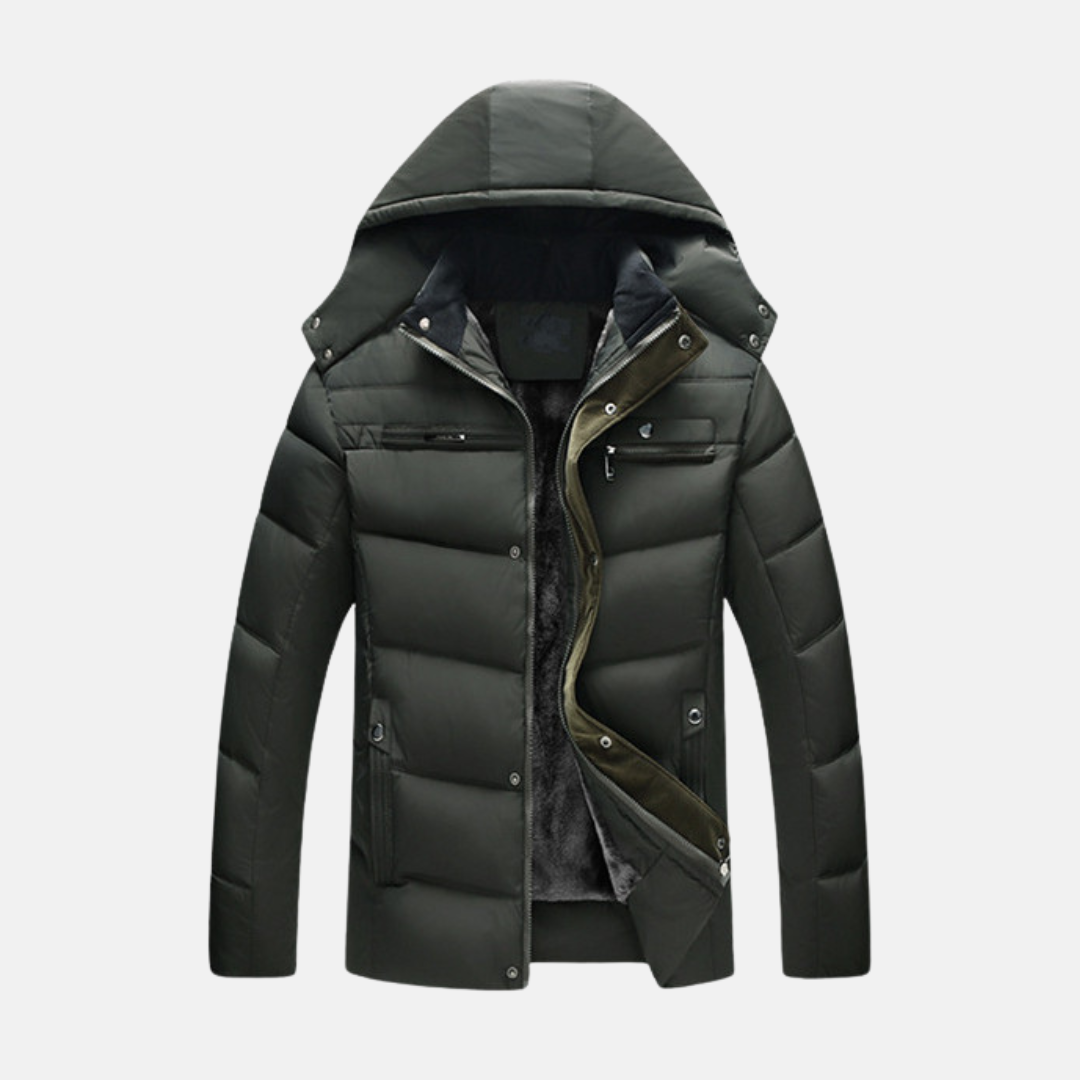 Water-Resistant Padded Fleece Hood Coat
