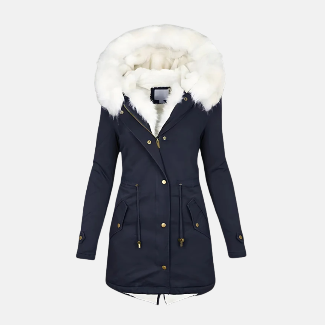 Water-Resistant Faux Fur Hood Parka Coat