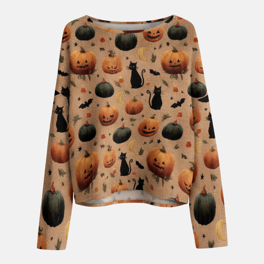 Relaxed Fit Knit Graphic Print Sweatshirt