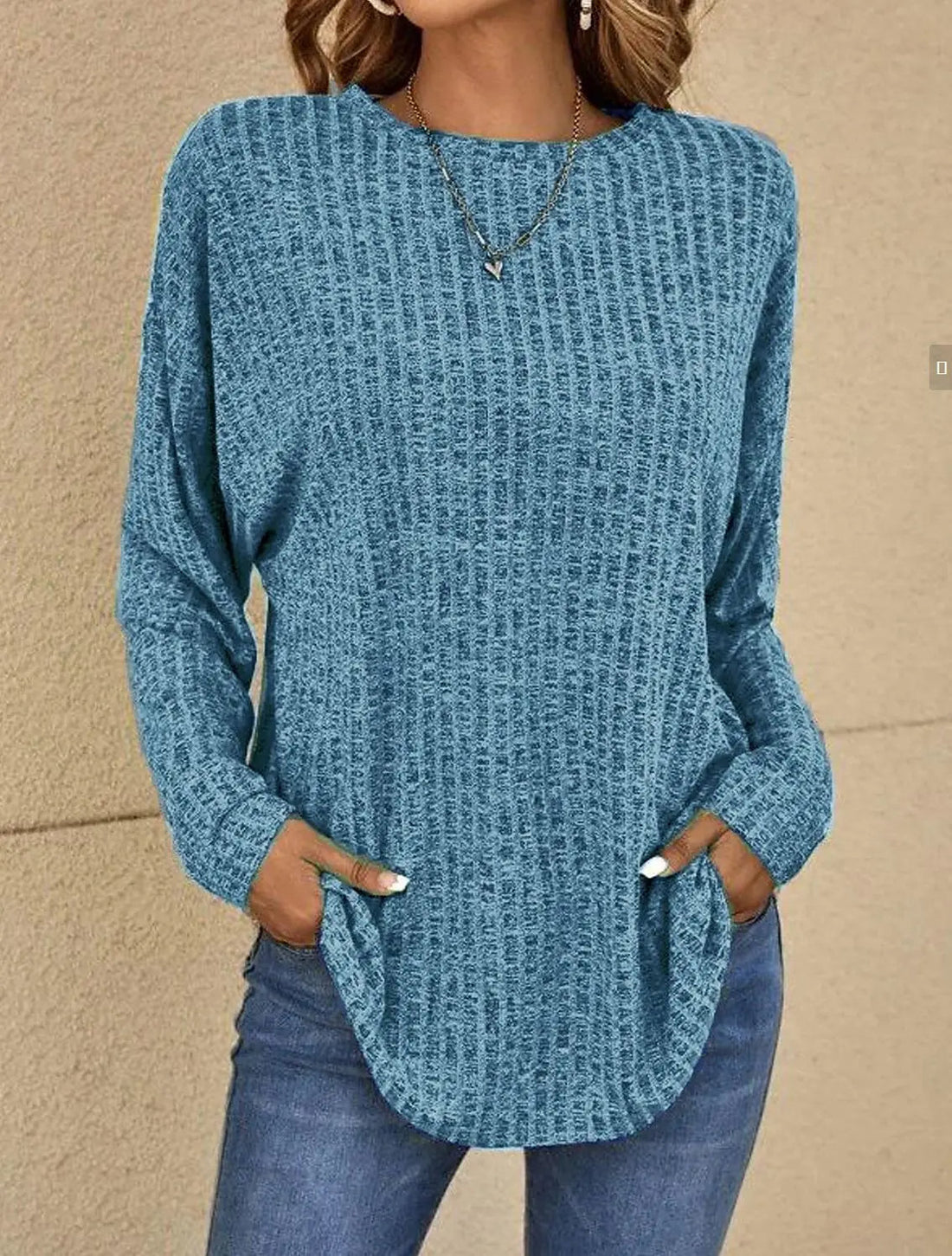 Soft Ribbed Relaxed Fit Pullover Sweater
