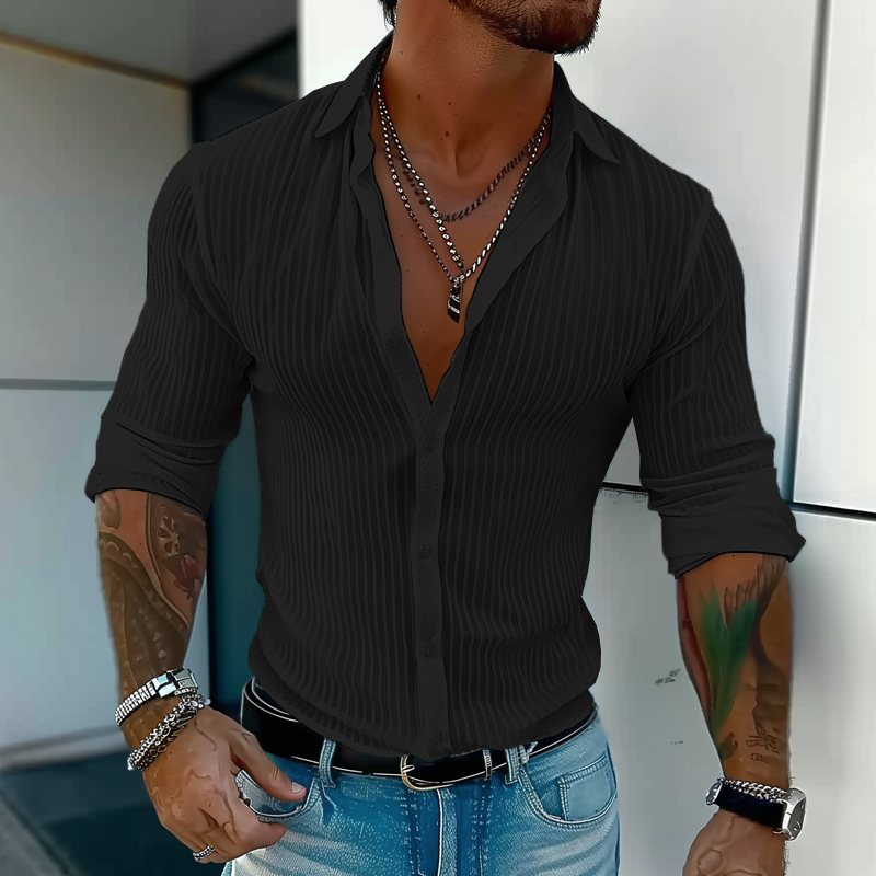 Lightweight Slim Fit Vertical Stripe Shirt
