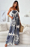 Women's Maxi Dress - Strapless Bandeau - Lightweight Fabric - Elegant Flowing Fit