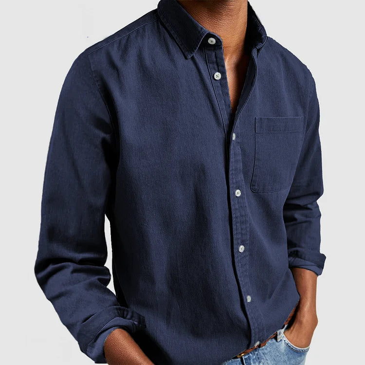 Cotton Classic Collar Long Sleeve Shirt