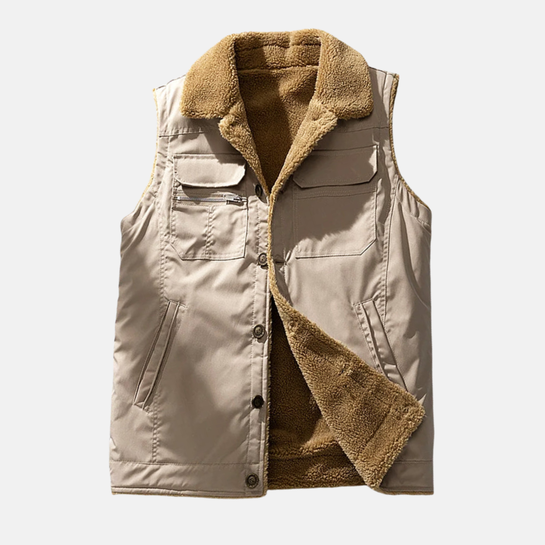 Weather Resistant Sherpa Lined Utility Vest