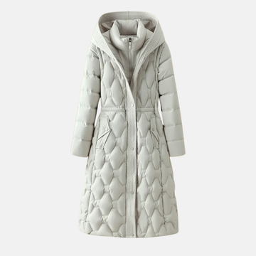 Hooded Fitted Waist Padded Quilted Jacket