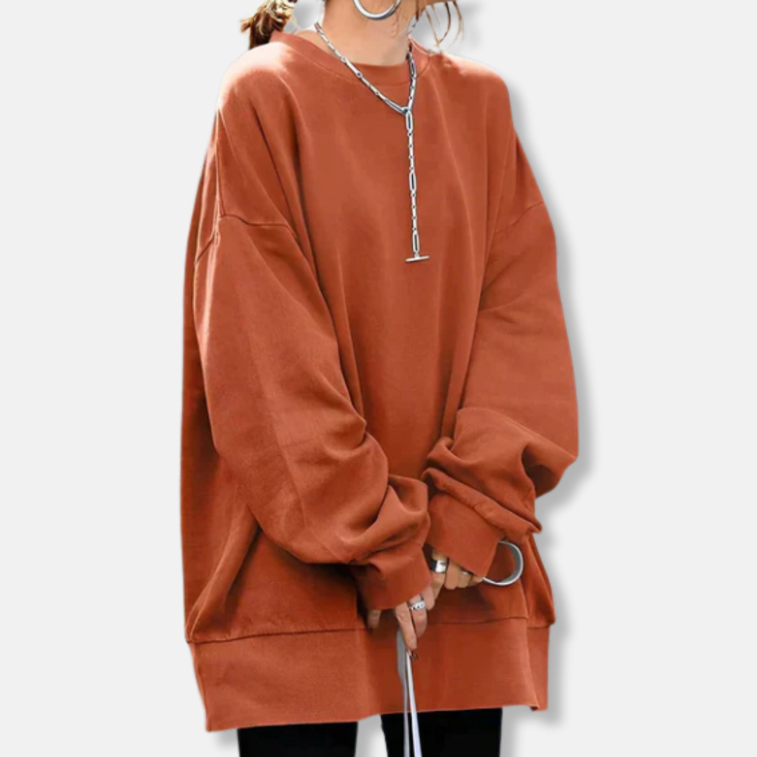 Soft Knit Oversized Tunic Sweatshirt