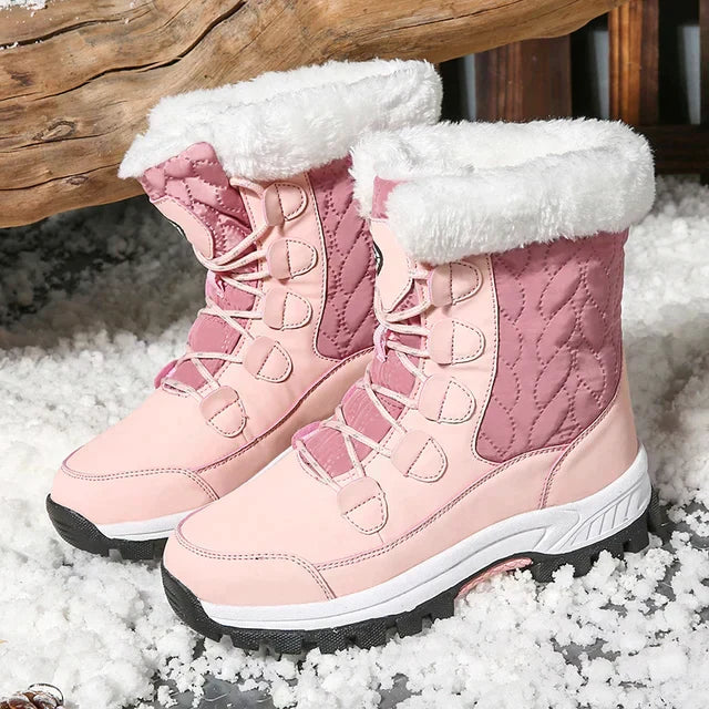 Water Resistant Quilted Faux Fur Snow Boots