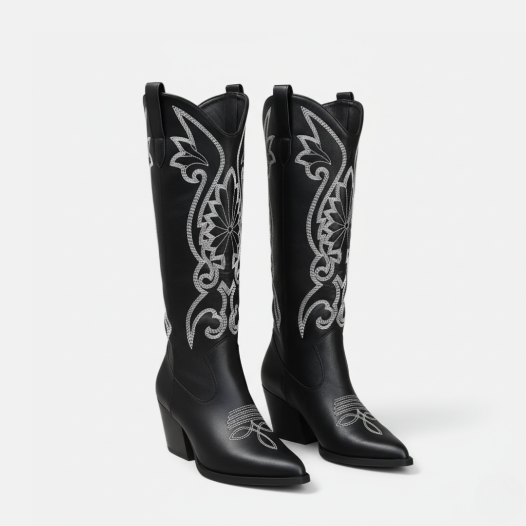 Knee High Embroidered Western Boots