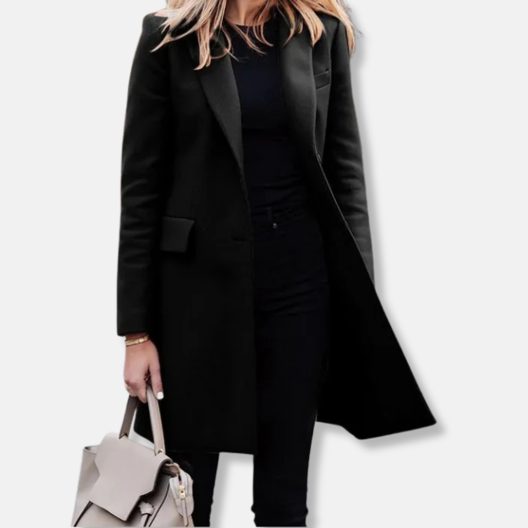 Tailored Wool Blend Longline Coat