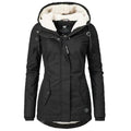 Women's Parka Jacket - Long Tailored Fit - Water-Repellent - Lined with Soft Insulation - Hood with Drawstring