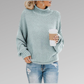 Women's Knit Sweater - Oversized Fit - Turtleneck - Soft and Warm