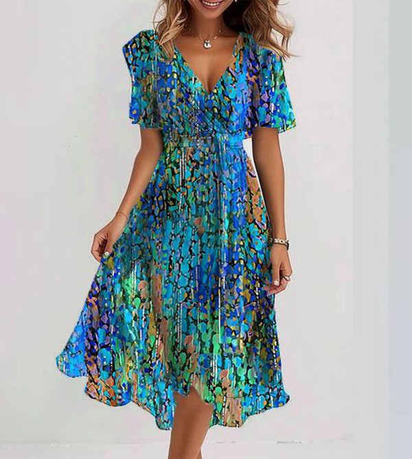 Breezy Colorful Print Summer Dress