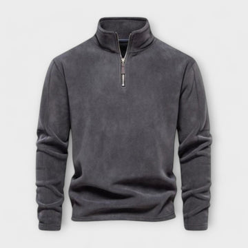Brushed Knit Quarter Zip Pullover Top