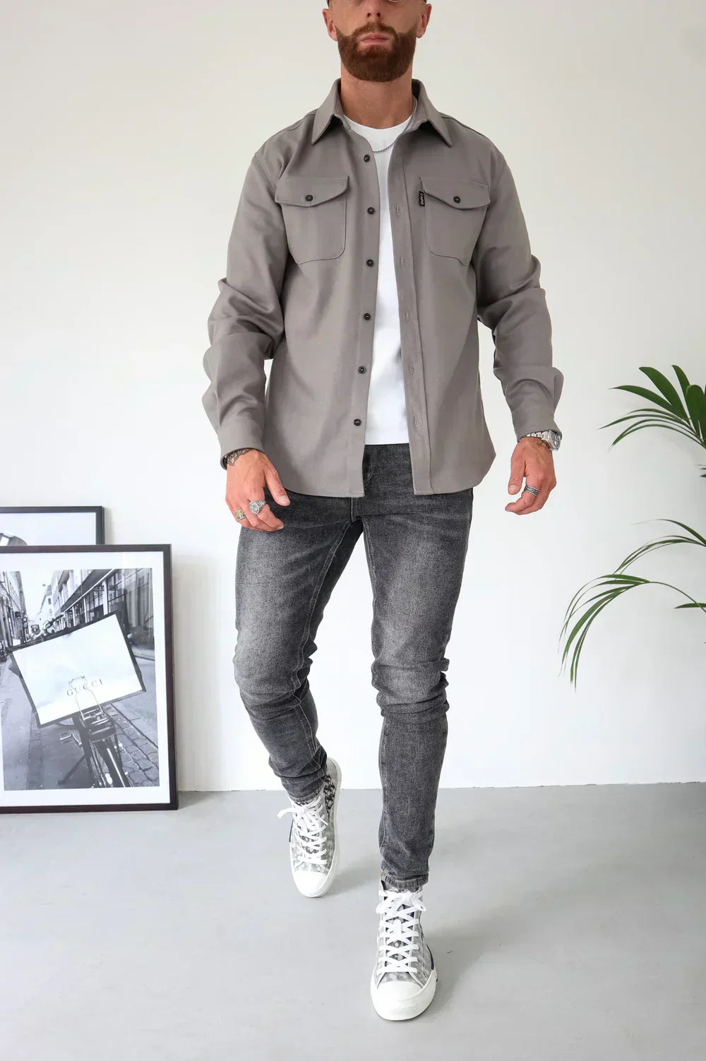 Cotton Relaxed Fit Long-Sleeved Overshirt