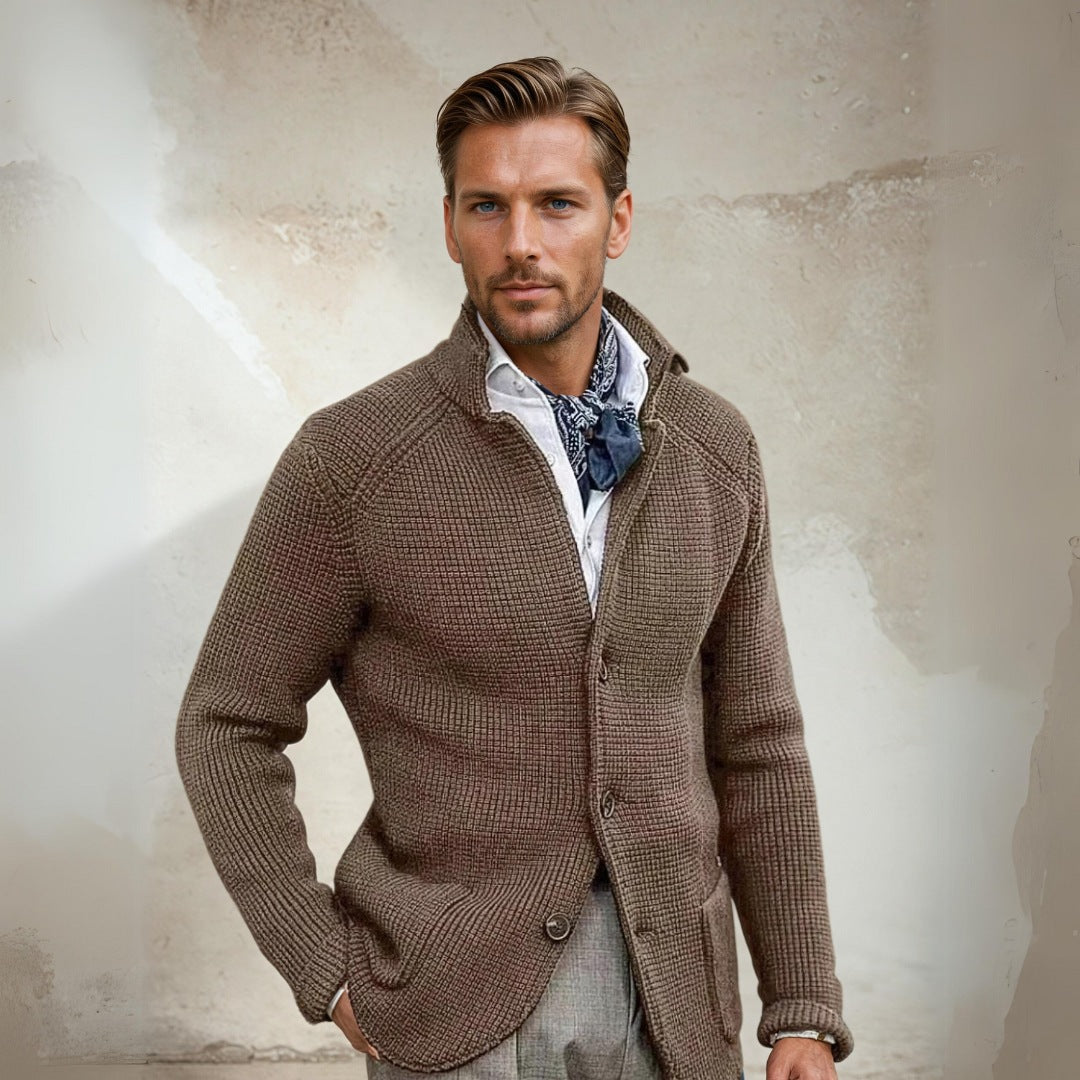 Wool Blend Tailored Fit High Collar Vests