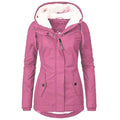 Women's Parka Jacket - Long Tailored Fit - Water-Repellent - Lined with Soft Insulation - Hood with Drawstring