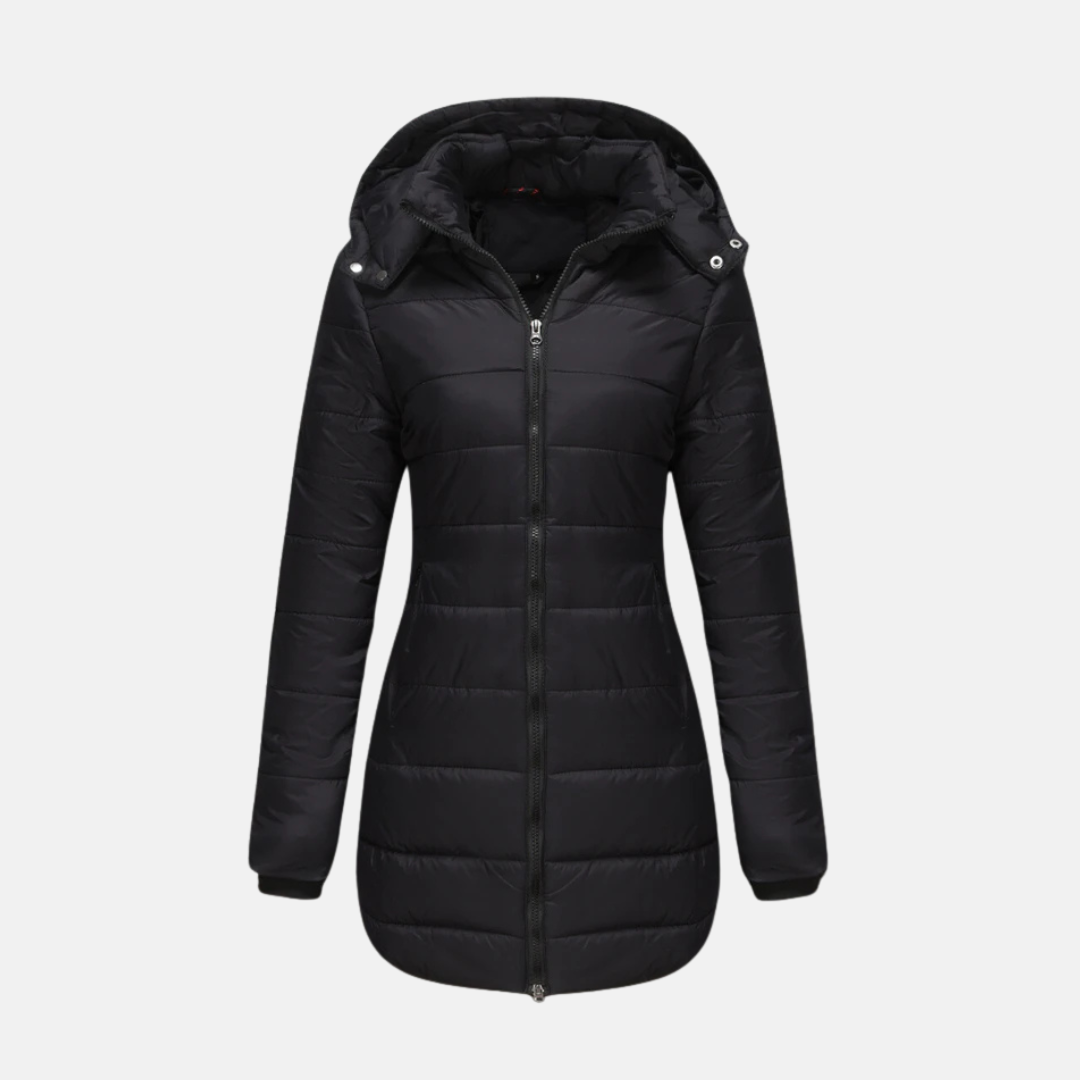 Quilted Insulated Hooded Longline Coat