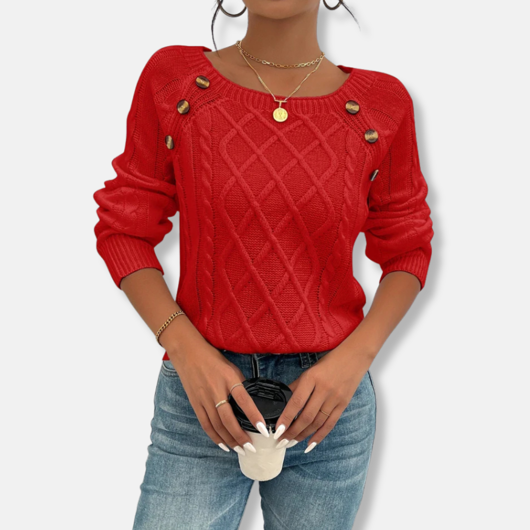 Cable Knit Relaxed Fit Knit Top