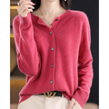 Women's Cardigan - Soft Knit - Button Closure - Relaxed Fit - Long Sleeved