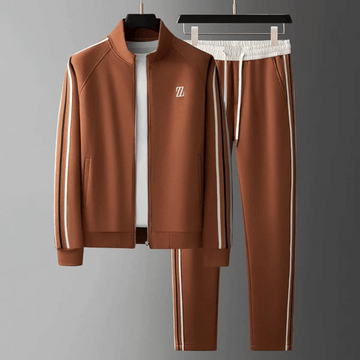 High Collar Zip-up Tapered Tracksuit