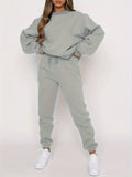Women's Jogging Set - Oversized Sweatshirt & High-Waisted Joggers - Soft & Comfortable