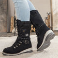 Women's Boots - Genuine Leather - Lace-up Closure - Robust Non-slip Sole - Comfortable Fit