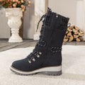 Women's Boots - Genuine Leather - Lace-up Closure - Robust Non-slip Sole - Comfortable Fit