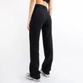 Women's Suit Pants - High-Waisted - Wide Legs - Elegant with Pockets