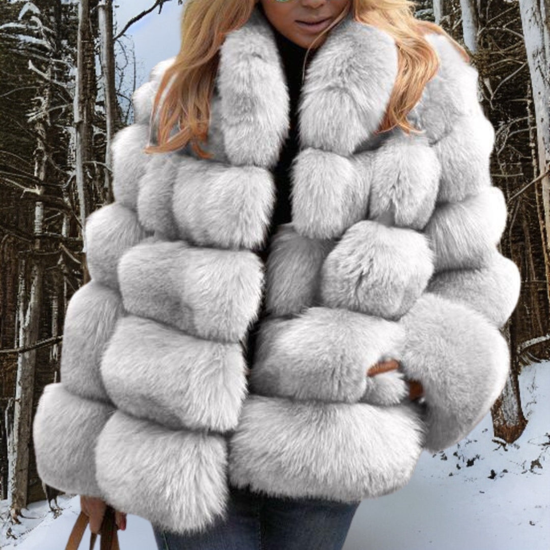 Soft Faux Voluminous Quilted Fur Jacket