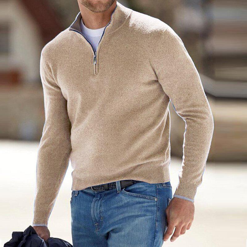 Soft Warm Half-Zip Relaxed Knit Sweater