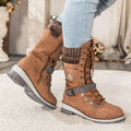 Women's Boots - Genuine Leather - Lace-up Closure - Robust Non-slip Sole - Comfortable Fit