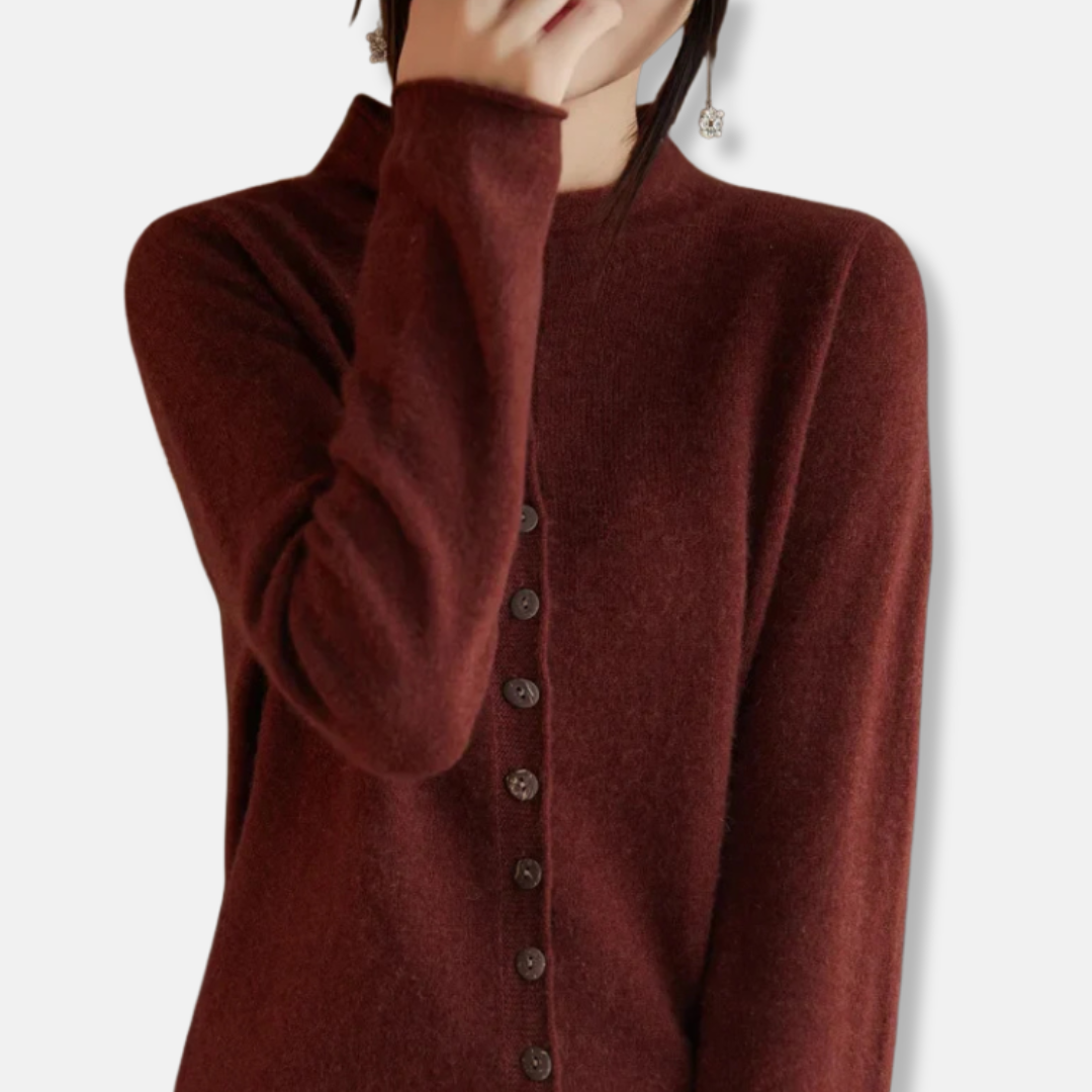 Relaxed Tailored Wool Knit Cardigan Sweater