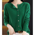 Women's Cardigan - Soft Knit - Button Closure - Relaxed Fit - Long Sleeved